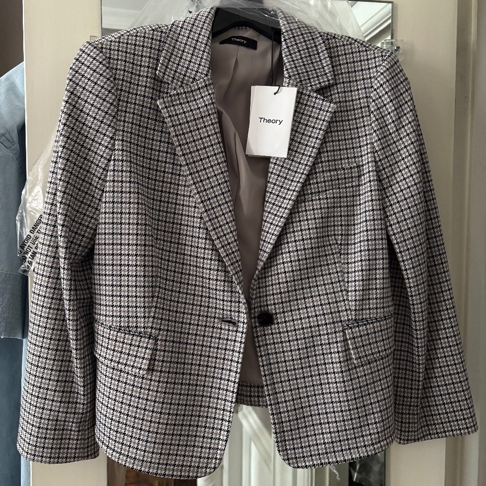 Theory houndstooth jacket new with tag